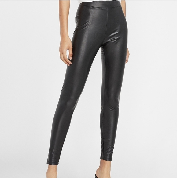 Express Vegan Leather Leggings - Picture 1 of 5